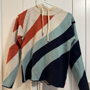 Cynthia Rowley striped hooded sweater size xs